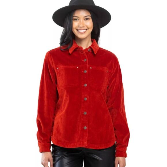 NWT Judy Blue Women's Corduroy Button Down Fringe Shacket in Rust Size 2XL - Picture 11 of 13